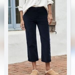 Frank & Eileen Velvet Kinsale High Rise Black Raw Hem Cropped Pant